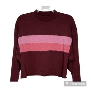 American Eagle Cropped Color Block Sweatshirt Size XS